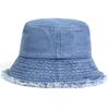 Fisherman Bucket Personality Denim Hole Edge Board Light Neutral Gender Women  Men For Caps Hats Fishermen Outdoor Casual Cap Sunscreen Hat