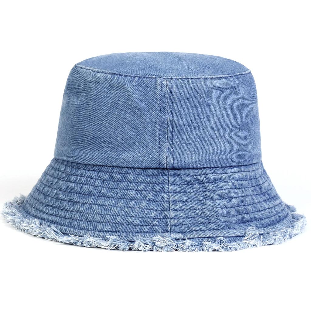 Fisherman Bucket Personality Denim Hole Edge Board Light Neutral Gender Women  Men For Caps Hats Fishermen Outdoor Casual Cap Sunscreen Hat