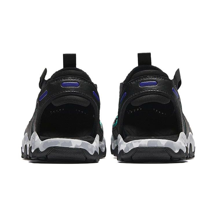 Anta Kids Adjustable Toe Cap Non-Slip Durable Sandals Kids Sandals Black Green A312426953-2