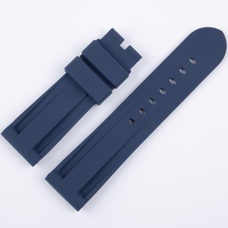 22/24/26mm Grün Blau Rot Braun Wasserdichtes Weiches Silikon Uhrenarmband Für Panerai Armband Für PAM441 111 Armband Mit Edelstahlstift