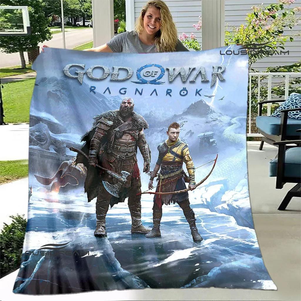 Game God of War Printed Blanket Picnic Blanket Warm Flannel Blankets Home Bed Linings Blankets for Beds Birthday Gift