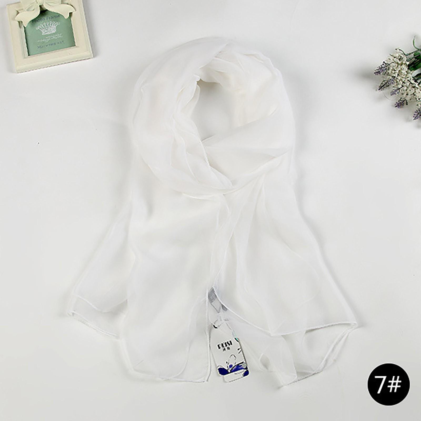 

Девушки женщины длинные мягкие тонкие обернуть леди шаль шифоновый шарф пляжные шарфы One Size белый