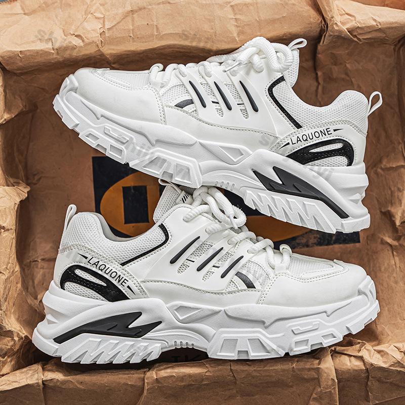 Fashion Men Shoes 2025 Spring Autumn New Breathable Mesh Non Slip Platform Sneakers Fashion Comfort Height Increase Casual Running Shoes