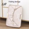 Cotton And Linen Laundry Organizer Basket with Wooden Handles Large Space Saving Bag Basket Storage Foldable for Families Collapsible Hamper