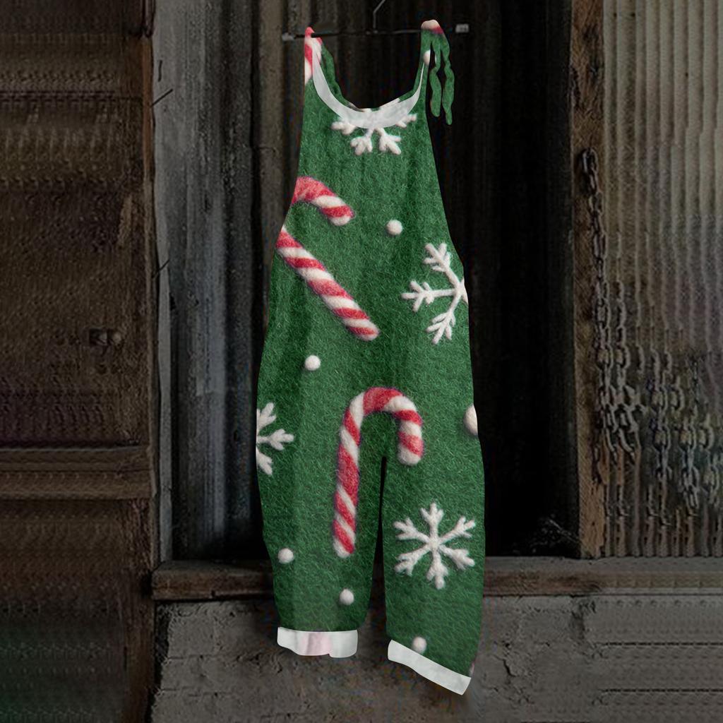 Women's Jumpsuit Halloween Print  Casual Loose Vintage Shoulder Strap Cotton Linen