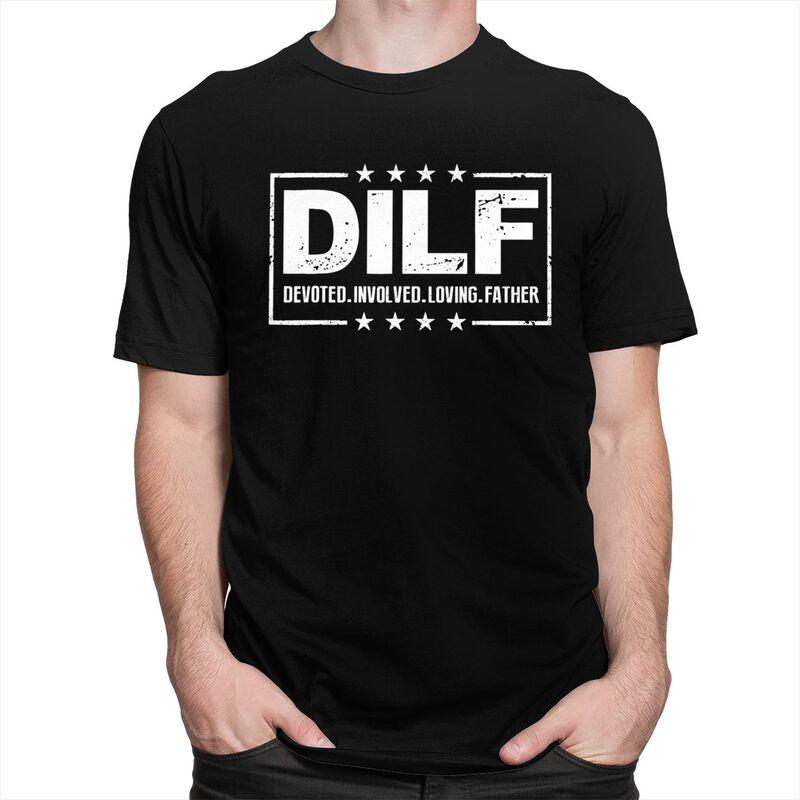 Custom DILF Devoted Involved Loving Father Dad Papa T Shirts Men Pure Cotton Tees Tshirt Fashion Tshirt Clothing