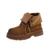 Beautiful big yellow boots two wear rad thin lace-up short boots retro locomotive boots thick-soled Martin boots women's new models no