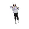 Li-Ning X Disney Cartoon Character Letter Print Loose Fleece Pullover Sweatshirt Women Sweatshirt Gray AWDRD64-2