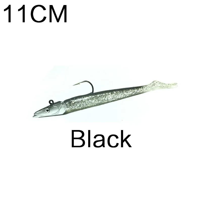 FLYSAND 11/16cm Soft Silicone Fishing Lure - Jig Fish Head Sinking Bait for Fresh & Salt Water, Natural & Vivid Body Jigging