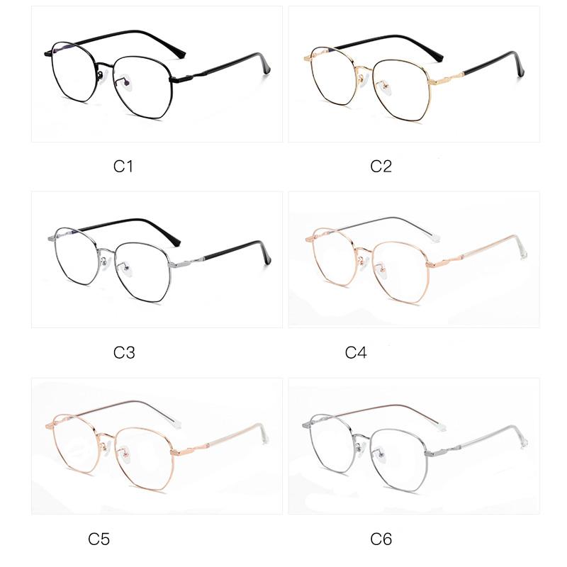 1 .56 Asphärische Korrekturgläser Polygon Maßgeschneiderte Kurzsichtigkeitsbrillen Metall Damen Herren Optische Brillen 0 -0 ,5 -0 ,75 bis -6