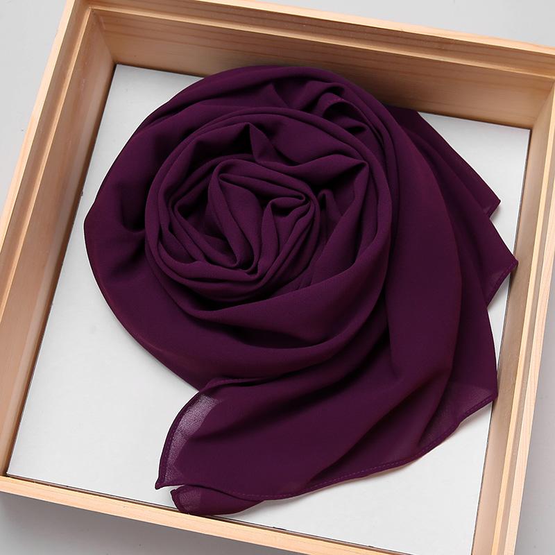Big Size Long Hijab Premium Heavy Chiffon Scarf Malaysian Muslim Hijab Long Shawl Plain Wraps Tudung Bawal 2M*72CM