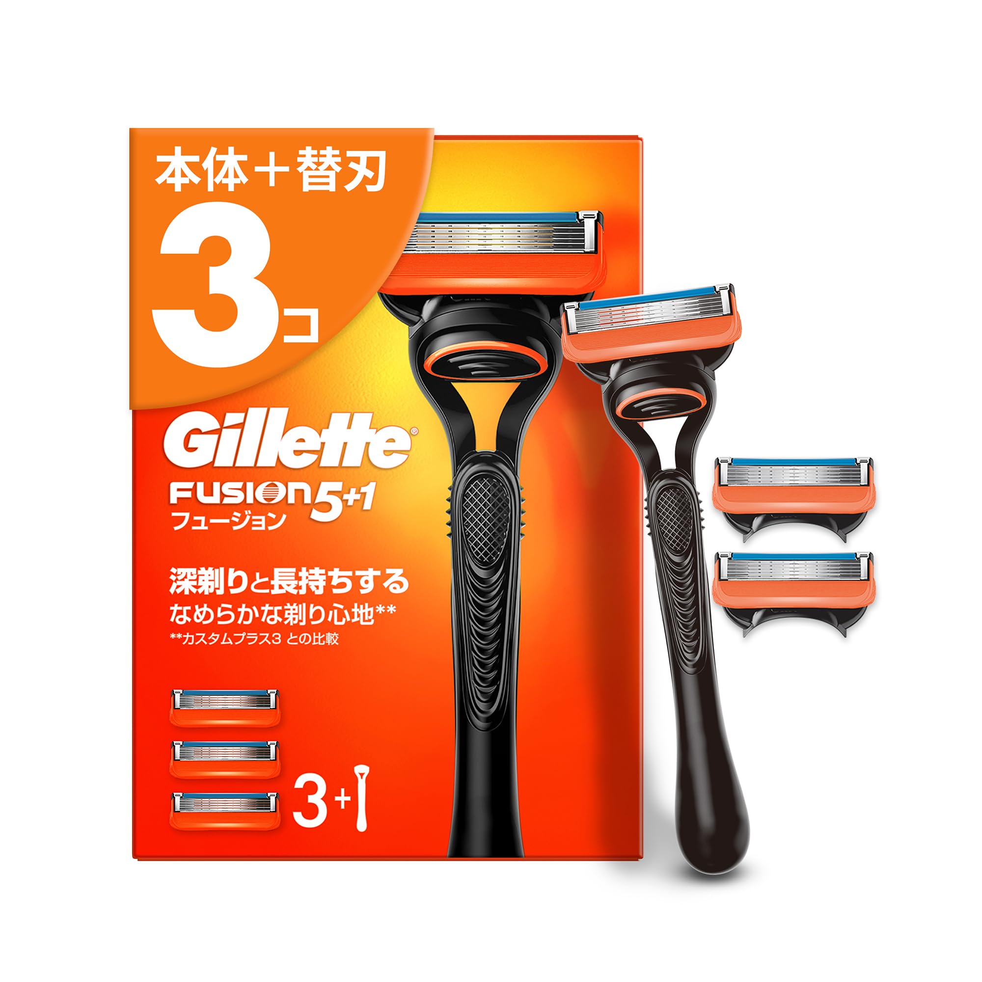 

Бритва Gillette, 3 сменные кассеты, бритва, мужская, гладкое бритье, Fusion [Эксклюзив для Amazon.co.jp]