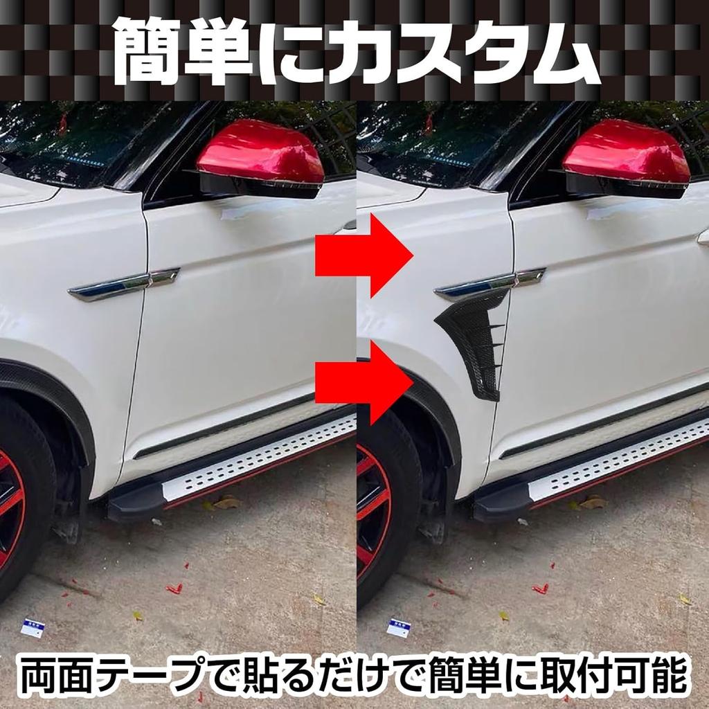 Saki&Masa Front Fender Dummy Ducts (Left & Right), Carbon Fiber Pattern, Universal Ducts, Soft Material, Easy Customization