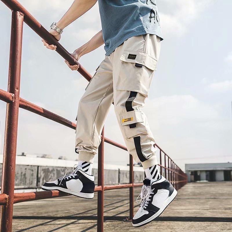 Work Pants Men's Summer Hip Hop Sports Men's Pants Trend Loose Bundle Foot Casual Long Pants