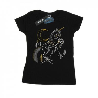 Womens/Ladies Unicorn Line Art Cotton T-Shirt