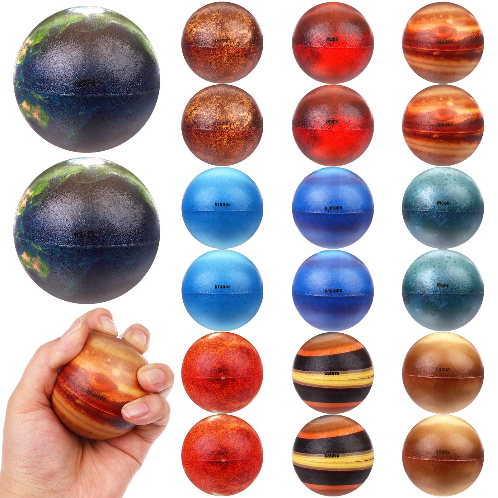 20 Pcs Solar System Stress Balls Planets Stress Balls Planets Squeeze Ball Stress Relief Toys Sensory Balls Educational Space Fo