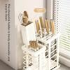Knife Block with Drain Tray  Holder without Kitchen Storage Rack Decoration Slanted Stand Countertop