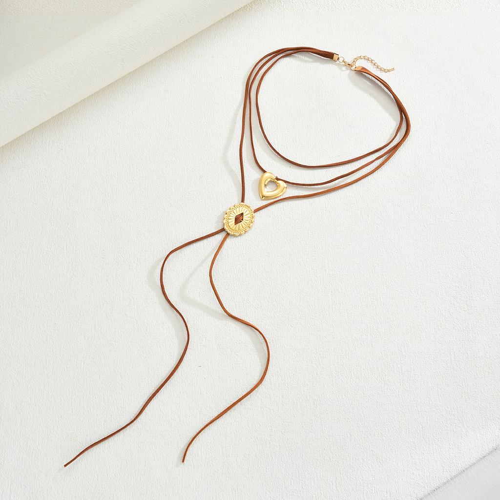 17KM Fashion Hollow Out Diamond Shape Heart Necklace Jewelry Women Trendy Shiny Daily Party Accessory Decorative Gift Idea For Her