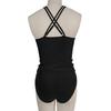 2Pcs/Set Women Tankini Set V Neck Ruched Tummy Control Tops High Waisted Bottoms Color Block Swimwear Summer Beachwear