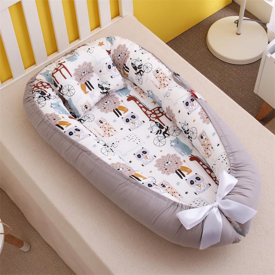 Hemei Portable Baby Nest: Anti-Pressure Pillow & Travel Bed