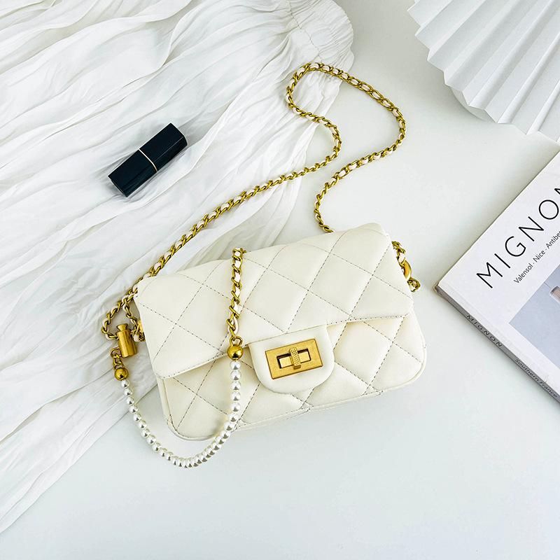 Diamond Embroidered Thread Small Bag for Women's Sweet New Summer Chain Crossbody Bag Fashionable and Versatile One Shoulder Small Square Bag