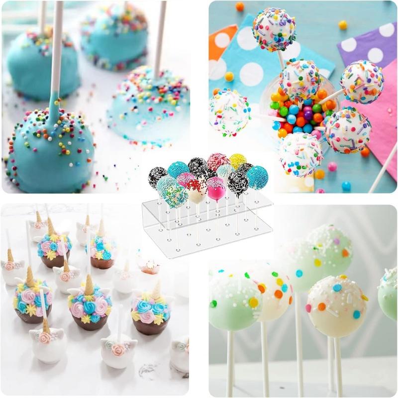 Hole Cake Pop Stand Candy Display Acrylic Stand Clear Durable Candy Stand Baby Shower Wedding Party Birthday Dessert Placement