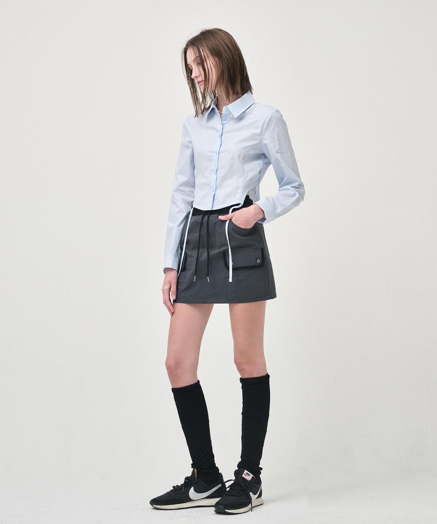 Etmont Cargo Banding Mini Skirt, Charcoal