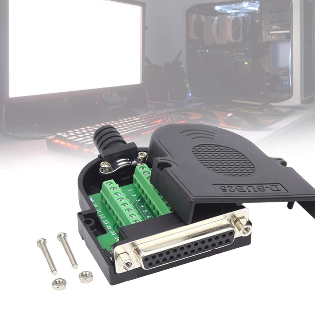 DB25 D SUB 25 Pin Female Male Adapter Copperded Contacts Industrial RS232 Joint Module Easy Mounting