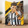 Juventus Soccer Player Art Portrait Print Flannel Blanket Soft Warm Throw Blanket Football Fan Sofa Bed Home Decor