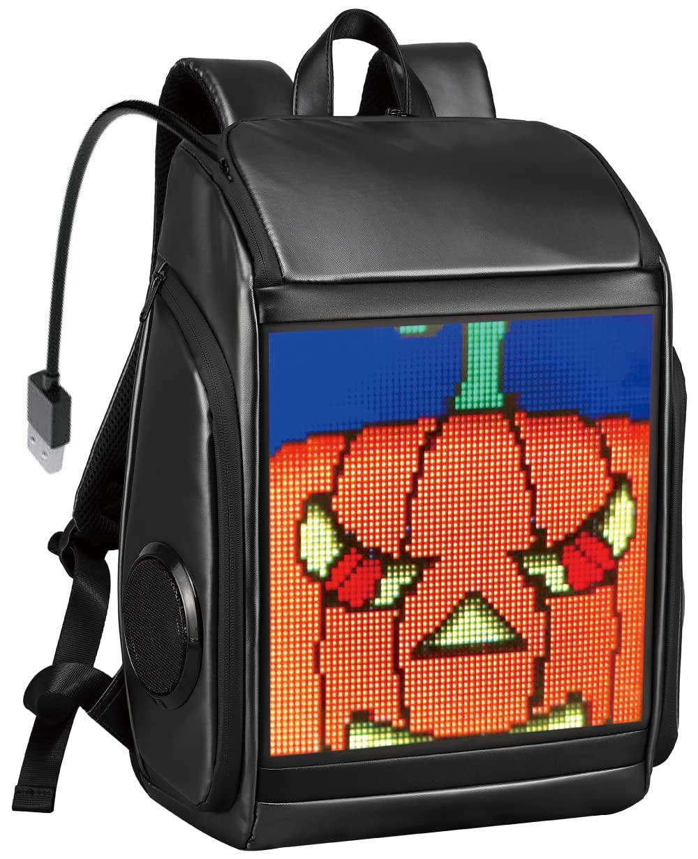 

Блестящий рюкзак с дисплеем и динамиком, 19-литровый рюкзак-динамик со светодиодным дисплеем в пиксельной графике большой вместимости, украшенный пиксельной графикой. Отличный промо-товар для