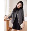 Women's Elegant Gray Tweed Blazer