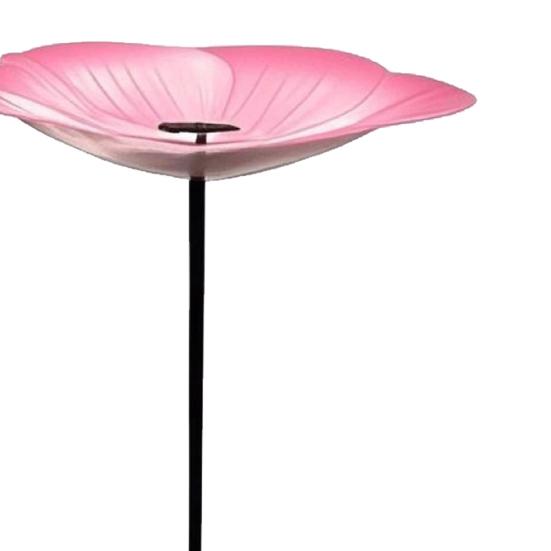 Flower Bird Bath Iron Bird Feeder Tray with Stake Outdoor Water Feeder Flower Bird Bath Bowl for Garden Decoration Bird Lovers Gift