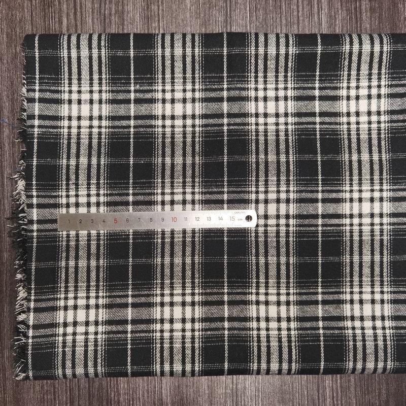 Spot Color-Woven Plaid Jacquard Fabric for Children's Autumn/Winter Brushed Polyester-Cotton Shirts