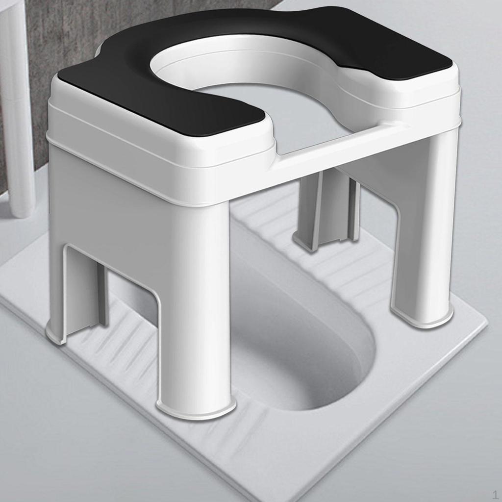 Bathroom Toilet Stool Raised Seat Compact Non Slip Comfortable Potty Squat