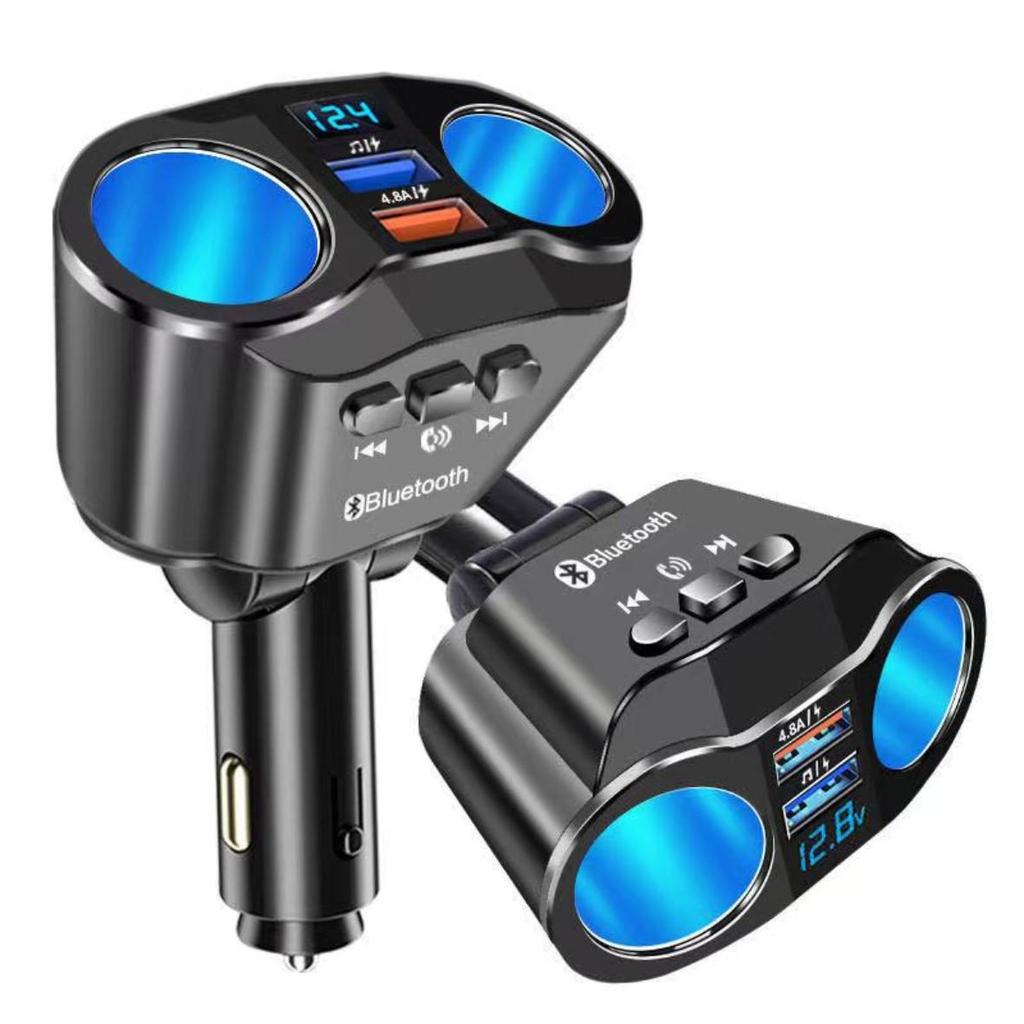 MP3 Bluetooth USB Player with Rotating Dual Cigarette Lighter & 66W Fast Car Charger