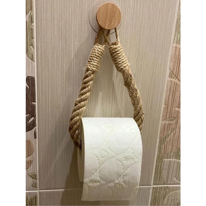 

Vintage Rope Towel Holder – Creative Wall Mount Towel Rack For Bathroom & Kitchen, Space-Saving Hanging Organizer With Suction Cup/Screw Fixing 1PC&one-size коричневый