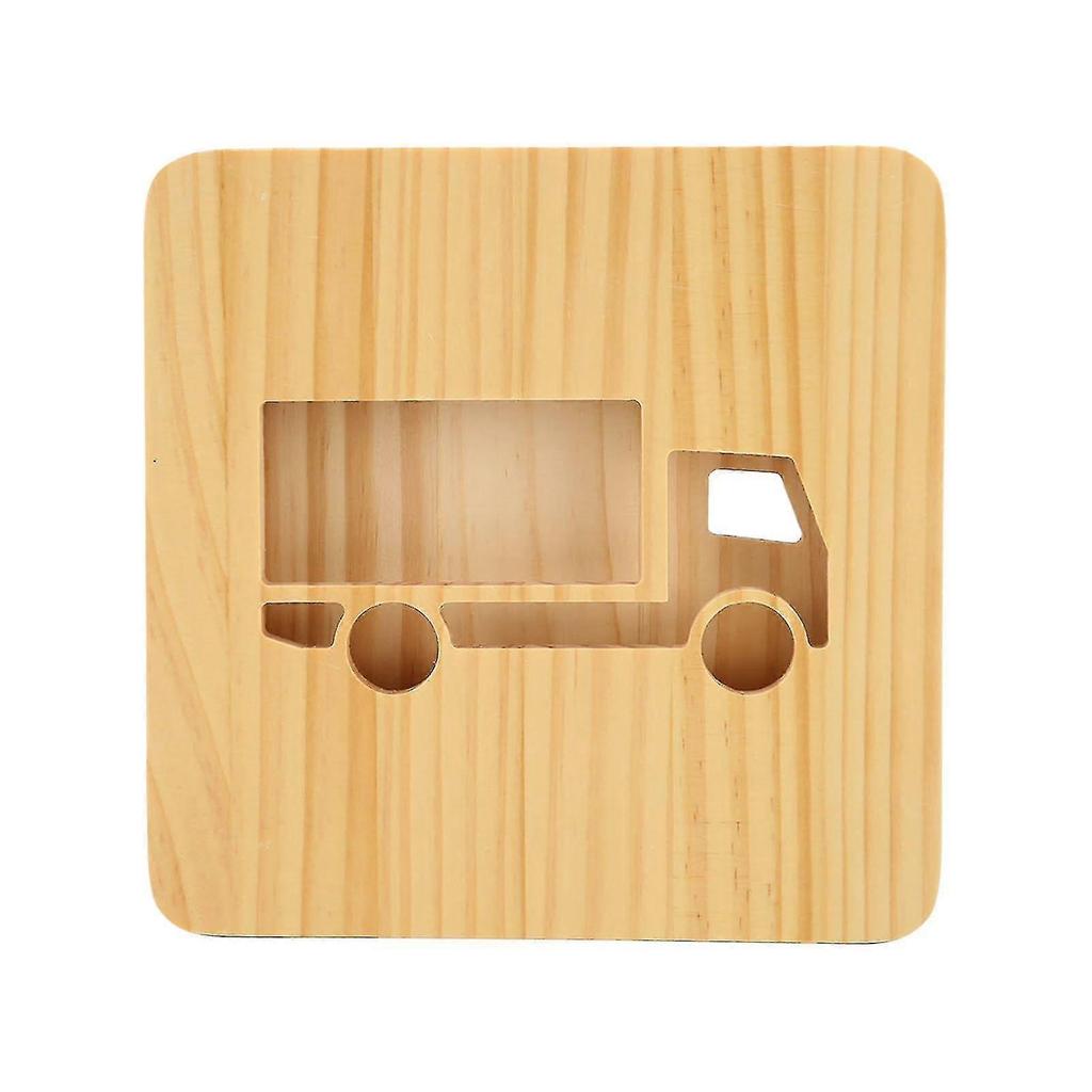 3d Wood Carving Lamp 2w Car Shape Hollow Design Warm White Light Pine Night Light Bedside Lamp For Bedrooms