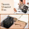Fashionable PU Leather Makeup Bag Large Capacity Square Shape Camera Storage Bag Waterproof Removable Divider Clutch Bag Travel