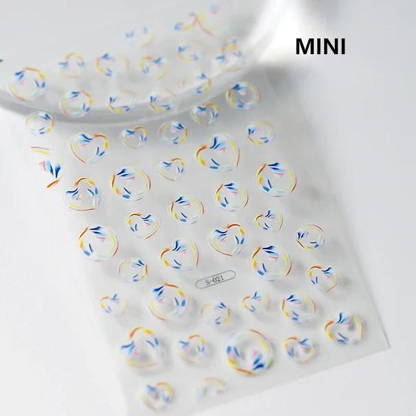 Red Brocaded Carp Koi Cyprinidae Auspicious Fish Spring Flower 5D Nail Art Stickers Fresh Vibrant Relief Adhesive Manicure Decal
