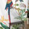 Tropical Leaves Parrot Flowers Sheer Drapes for Living Room Decoration Window Curtains Kitchen Curtains