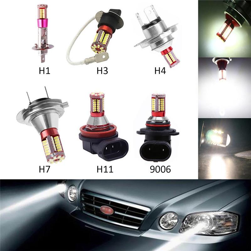 1Stk H1 H3 H4 H7 H11 9006 4014 57 SMD 6000K Auto Projektor Nebel Fahrlicht Glühbirne Weiß Auto Lichtquelle Auto Auto LED Glühbirnen DC 12V