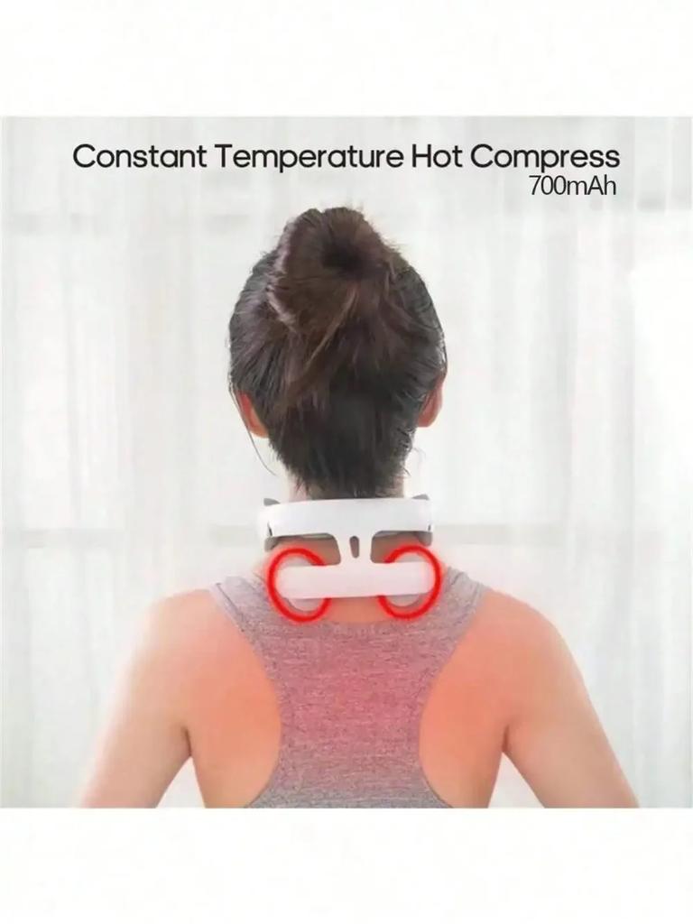 1 Pc Smart Portable Neck Shoulder Massager, Rechargeable Electric Massage Machine, Muscle Relaxation Device for Home & Office Daily Fatigue Relief