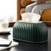 24TE Striped Tissue Box Table Napkin Holder Tissues Dispenser Toilet Paper Container