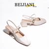 Beijiani Damen Mary Jane Sandalen mit Blockabsatz