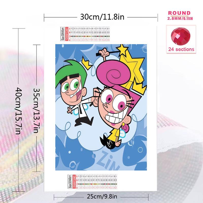 The Fairly OddParents 100% Round Full Drill 5D DIY Diamond Painting Embroidery Cross Stitch Rhinestone Décor
