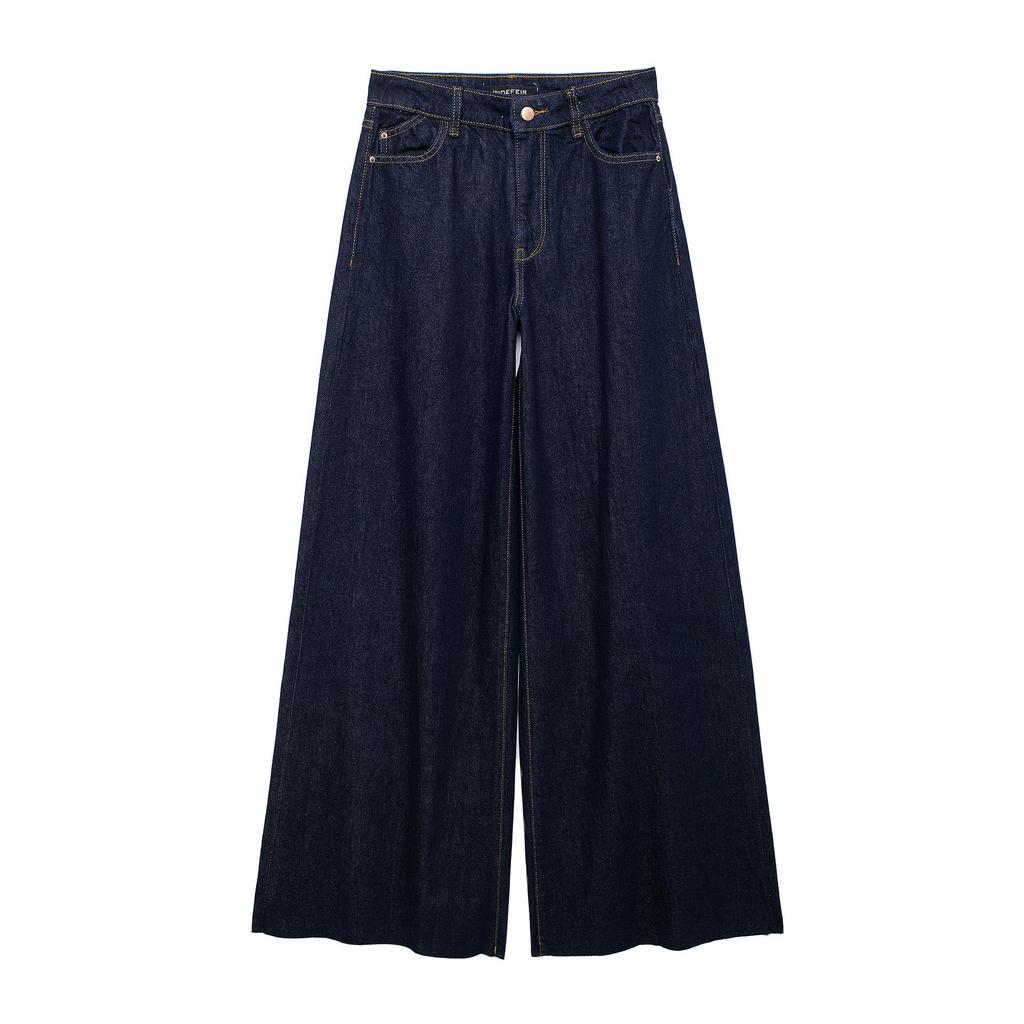 2024 Retro V-Neck Denim Vest & Wide-Leg Pants Set for Women