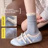 Sock Children's Spring/summer Lace-up Striped Mid-calf Socks with Loose Openings and No Bones, Plush Cotton Socks