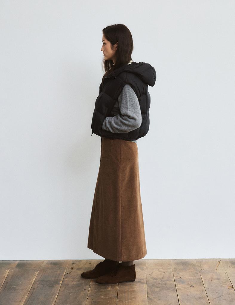 THEELO H-Line Corduroy Skirt (Brown)