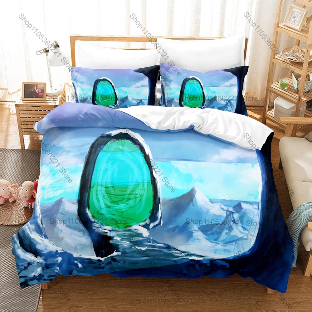 Glowing Magic Fantasy Portal Interdimensional Gate HD Print Bedding Set Duvet Cover + 2 Pillowcases Polyester Game Room Decor