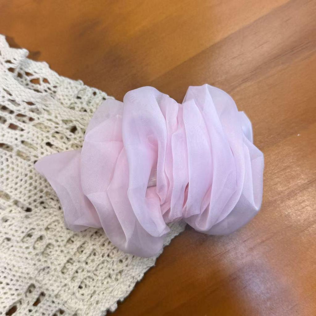 Versatile Summer Mesh Hair Clip: Large Pleated Back-of-Head Hairpin for Women